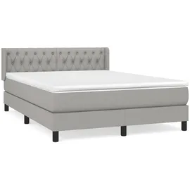 vidaXL Boxspringbett 140 x 200 cm Hellgrau