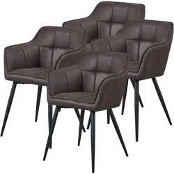 Esszimmerstuhl 4er Set Birmingham Dunkelbraun