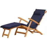 Kai Wiechmann Deckchair Auflage mit Nackenkissen im Set blau für Gartenliege Hochlehner
