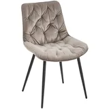 Livetastic Stuhl, Grau, Holz, Metall, Textil, Pappel, Sperrholz, Füllung: Schaumstoff, Rundrohr, 52x85x59 cm, Bsci, Esszimmer, Stühle, Esszimmerstühle, Vierfußstühle