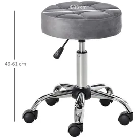 Homcom Salonstuhl mit Rädern Drehbar 35 x 35 x 49-61cm