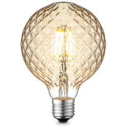Lucande - Leuchtmittel LED 4W Amber Facet G95 Dimbar E27 - 13.5 cm