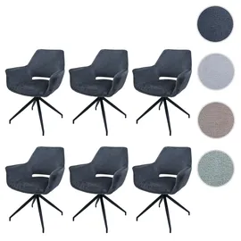 Mendler Esszimmerstuhl HWC-M53 Stoff dunkelgrau 6er Set