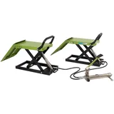 TRUTZHOLM Auffahrrampe hydraulisch höhenverstellbar Tragkraft 1360 kg Breite je Hebeplattform 34 cm doppelte Hebebühne Wagenheber Car Lift Scherenheber Montagerampe KFZ Rampe Auffahrbock schwarz/grün