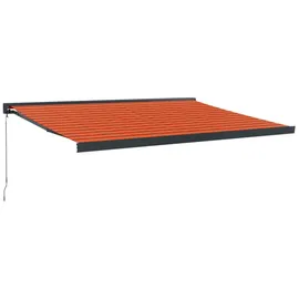 vidaXL Markise Einziehbar Orange und Braun 4,5x3 m Stoff und Aluminium