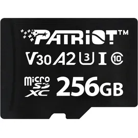 Patriot 256GB microSDXC VX V30 U3 A2 (256 GB, microSDXC, U3, UHS-I), Speicherkarte, Schwarz