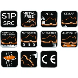 Neo Tools Arbeitsstiefel Sicherheitsstiefel Arbeitsschuhe Sportliche S1P SRC - Größe 46