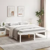 Seniorenbett Weiß 160x200 Cm Massivholz Kiefer