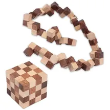 Logoplay Schlangenwürfel 4x4 Gr. L - 8x8x8 cm - Snake Cube - Würfel Schlange - 3D Puzzle - Denkspiel - Knobelspiel - Geduldspiel - Logikspiel aus edlem Holz