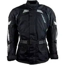 ROLEFF RACEWEAR Lange Textilmotorradjacke mit Verstärkungen aus Nubuk Leder Schwarz 6XL