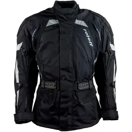 ROLEFF RACEWEAR Lange Textilmotorradjacke mit Verstärkungen aus Nubuk Leder Schwarz 6XL