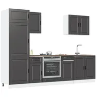 VidaXL 7-tlg. Küchenschrank-Set Porto Schwarz Holzwerkstoff