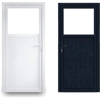EcoLine Nebentür - Nebeneingangstür - Tür - 2-Fach, 1/3 Glas, 2/3 Füllung, außenöffnend innen: weiß/außen: anthrazit BxH: 800 x 2000 mm DIN Rechts