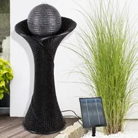 Solar Gartenbrunnen Brunnen Solarbrunnen Zierbrunnen Wasserfall Gartenleuchte Teichpumpe für Terrasse, Balkon, verbessertes Modell mit Pumpen-instant-Start-Funktion (7-SP021119)