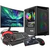 VIST Gaming PC Komplett Set Ryzen 5 3600 RX 6600 64GB SSD 1TB WiFi W11 LCD 24''