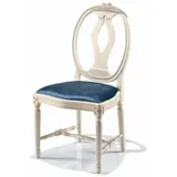 Casa Padrino Luxus Barock Esszimmer Stuhl Blau / Weiß - Made in Italy