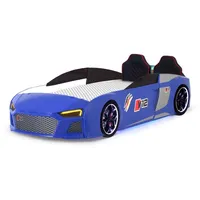 Kinder Autobett V12 Full mit Sound & LED Scheinwerfer in Blau - Blau