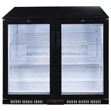 Gastro-Cool - Flaschenkühlschrank mit Glastür - schwarz - Flügeltür - GCUC200