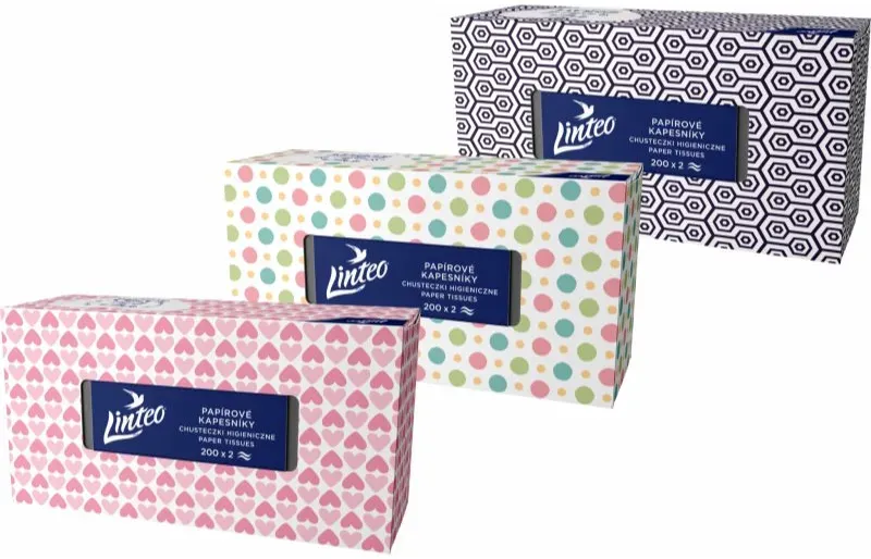 Linteo Paper Tissues Two-ply Paper, 200 pcs per box Papiertaschentücher 200 St.