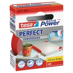 Tesa Gewebeband extra Power 56341 19mm x 2,75m rot 4042448044075 Tesa 275 Zentimeter