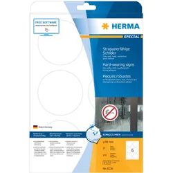 HERMA Special - Polyester - matt - selbstklebend - weiß - 85 mm rund 150 Etikett