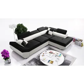 Sonstige Verlage Eckcouch Kunstleder 2-Sitzer Schwarz