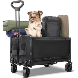 HOMECALL Bollerwagen klappbar 120L schwarz