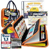 lions collection Lion’s Collection® Busy Board Deutsch - Montessori Spielzeug ab 3 Jahre zur Förderung von Motorik und Kreativität - Activity Board für Kinder - Busy Book & Quiet Book auf 10 Seiten