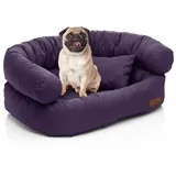 Juelle Kleinkind Hundebett - Kleinkind Hunde Sofa, Abnehmbarer Bezug maschinenwaschbar, flauschiges Bett, Hundesessel Santi S-XXL (Größe: S - 70x50 cm, Dark Violet)