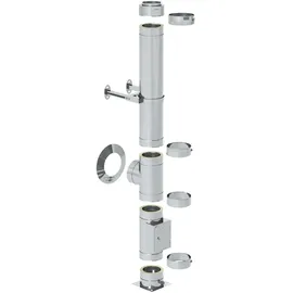 FireFix Edelstahlschornstein 180 mm Ø silber