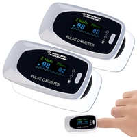 newgen medicals Oxymeter: 2er-Set medizinische Finger-Pulsoximeter mit LCD-Farbdisplay (Sauerstoffmesser, Puls Oximeter, Blutdruckmessgerät)