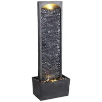 Teamson Home Gartenbrunnen mit LED Polyresin schwarz 98 cm