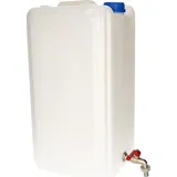 KOTARBAU® Wasserkanister mit Hahn 30 L Wasserbehälter für Camping Trinkwasserkanister Kanister mit Metallzapfhahn für Trinkwasser & Saft Kunsts... - Weiß
