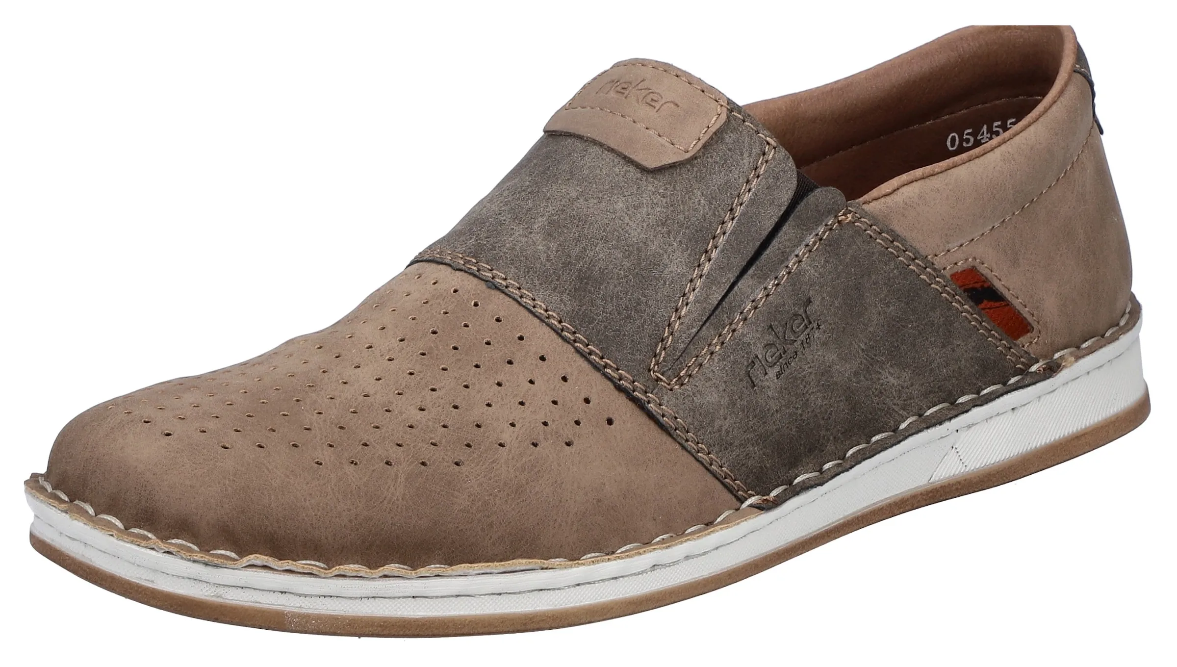 Slipper, Halbschuh, Freizeitschuh, Sommerschuh mit Perforation, Gr. 45, beige-taupe, , 42445030-45