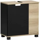 Schildmeyer Waschbeckenunterschrank Emmik 59,8 x 62,4 x 32,6 cm Schwarz/Eiche