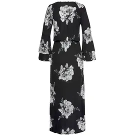 LASCANA Maxikleid Blumenprint Schwarz/Weiß 46