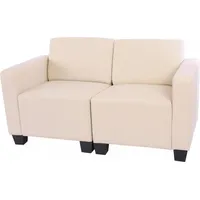 MCW Modular 2-Sitzer Sofa Couch Moncalieri, Kunstleder ~ creme