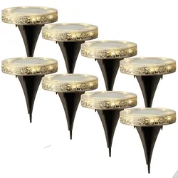 MARELIDA LED Solar Wegleuchte Bodenleuchte Mosaikoptik Wegbeleuchtung 8er Set