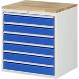 Rau Schubladenschrank Buche-Top und 6 x Schubl.-XL 6x120mm