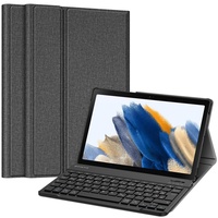 Fintie Tastatur Hülle für Samsung Galaxy Tab A8 10.5 Zoll 2022/2021 SM-X200/X205/X207 - Keyboard Cover mit Magnetisch Abnehmbarer Deutsches Layout Tastatur, Dunkelgrau