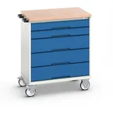 bott verso mobiler Schubladenschrank, mit 5 Schubladen und Multiplex Top, BxTxH: 800 x 600 x 980 mm