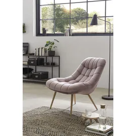 SalesFever Relaxsessel Toulon Samt 76 x 85 x 85,6 cm Rosa mit XXL-Steppung