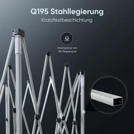 Quictent Faltpavillon 3 x 3 m inkl. 4 Seitenteile Grün