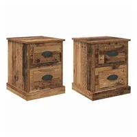 VidaXL Nachttisch 2 pcs Altholz 39 x 39 x