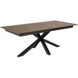 Kulissentisch >Heaven< ausziehbar bis 240cm, in Braun, Glas-Keramik - 200(240)x76x100cm (BxHxT) - Braun