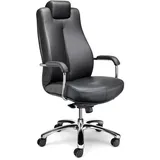NOWY STYL XXL Chefsessel Sonata Leder schwarz, Gestell chrom
