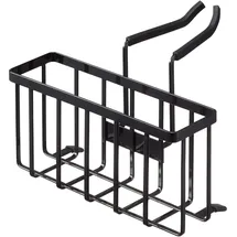 Yamazaki 5640 Tower Hängender Spülbecken-Organizer, schwarz, Stahl/Silikon, minimalistisch, 20.3 x 18.5 x 14 cm