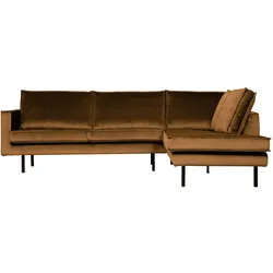 Ecksofa Rodeo Samt, rechts Honig Gelb