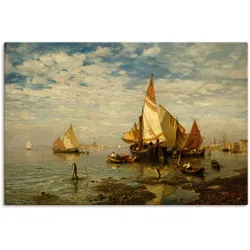 Artland Leinwandbild »In der Lagune bei Venedig«, Bilder von Booten & Schiffen, (1 St.), auf Keilrahmen gespannt Artland Farbe Bild(er): braun