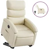 vidaXL Relaxsessel mit Aufstehhilfe Elektrisch Kunstleder 92 x 99,5 x 0 cm Creme